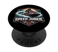 Speed Junkie Jet Ski Lover Addicted To Jetski Owner Funny PopSockets Adhesive PopGrip