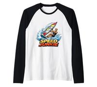 Speed Junkie Windsurfer Quote Funny Addicted to Wind Surfing Raglan Baseball Tee