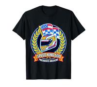 Speed King 500 Vintage Racing Checkered Flag Emble T-Shirt