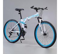 Speed Lightweight Bike, 26 Inches Folding Mountain Bike Carbon Steel Frame Adult Unisex Multiple Speeds(F,21speed)