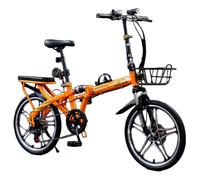 Speed Lightweight Bike, High Carbon Steel Folding Bicycle 16/20/22 Inch 7-Speed(D,22 inch)