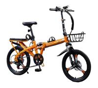 Speed Lightweight Bike, High Carbon Steel Folding Bicycle 16/20/22 Inch 7-Speed(H,22 inch)