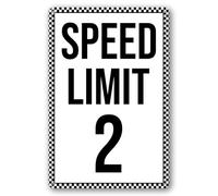 Speed Limit 2 Sign Two Fast Birthday Decor for Boy Cars Party Decorations Funny Metal Tin Signs Cool Race Car Decoration Gifts 8x12 Inch