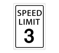 Speed Limit 3 Mph Mini Metal Street Sign Warning Traffic Road Sign 8x12 Inches