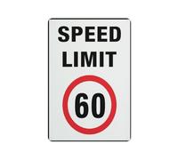 Speed Limit 60 Kph Sign 12 X 8 Inches Aluminum Sign - Uv Protected, Waterproof, Weatherproof And Fade Resistant - 4Pre-Drilled Holes