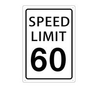 Speed Limit 60 Mph Road Safety Warning Street Metal Sign Speed Limit Sign 8X12Inch