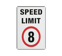 Speed Limit 8 Kph Sign 12 X 8 Inches Aluminum Sign - Uv Protected, Waterproof, Weatherproof And Fade Resistant - 4Pre-Drilled Holes