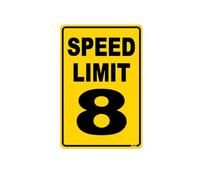 Speed Limit 8 Sign Mph Slow Warning Dector Traffic Road Highway Metal Tin Sign 12x8 Inch