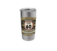 Speed Limit Not Old Handle with Care Funny Age 60 Birhtday Stainless Steel Insulated Tumbler