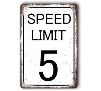 Speed Limit Signs, Slow Down Sign, Traffic Funny Bathroom Wall Art, Garage Shop Decor, 5" 8"x12"