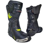 Speed MaxX HIVIZ & Black HIGH TECH Mens Motorbike Motorcycle Motocross CE Racing Leather Long Shoes/Boots (12 UK)