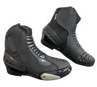 Speed MaxX Mens Black Leather Short CE Motorbike/Motorcycle Racing Sports Shoes Ankle Boots (Black, UK Footwear Size System, Adult, Men, Numeric, Medium, 8)
