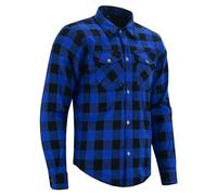 Speed MaxX Mens Blue/Black Lumberjack Kevlar Lining & Reinforced Armour Protection Motorbike/Motorcycle Check Shirt (UK, Alpha, 3XL, Regular, Regular, Blue/Black)