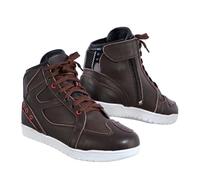 Speed MaxX Mens Brown Leather Sneakers CE Motorbike Motorcycle Shoes Short Cafe Biker Boots (8, UK Footwear Size System, Adult, Men, Numeric, Medium, 8)