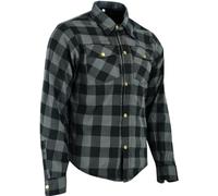 Speed MaxX Mens Grey/Black Lumberjack with Reinforced CE Armour Protection Motorbike/Motorcycle Check Shirt (UK, Alpha, 6XL, Regular, Regular, Grey/Black)