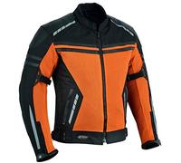 Speed MaxX MENS ORANGE AIR VENT TECHNOLOGY MESH SUMMER MOTORBIKE MOTORCYCLE TEXTILE JACKET (L)