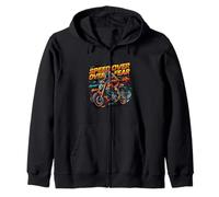 Speed Mindset Racing Rider Dynamic Motion Graphic Zip Hoodie