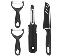 Speed Potato Peeler,4 Piece Sharp Stainless Steel Potato Straight,Y Shape Traditional, peelers for Kitchen，Suitable for Rotary Peeling of Fruits and Vegetables, Non-Slip，Black