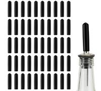 Speed Pourer Caps, 50-Pack Black PVC Dust Covers for Spirit Pourers, Universal Bottle Caps to Protect Wine Beer Gin Jar Openers from Dust Insects, Essential Barware Accessories for Home & Commercial U