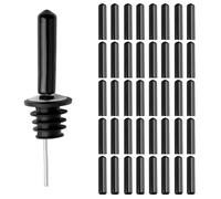 Speed Pourer Caps,Liquor Pourers Dust Covers,Olive Oil Dispenser Spout Pourer Cap,Rubber Bottle Pourer Cover Caps for Spirits Oil Pourer Tapered Spout Wine Coffee Vinegar Jar Bottles (Black 40pcs)