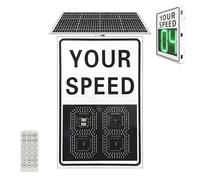 Speed Radar Traffic Sign, Solar LED Feedback Indicator with Remote Control, 20"x27" for Highways and Roads