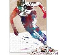 Speed Skating Sport Art Jigsaw Puzzles 1000 Pieces for Adults Wooden Puzzles Brain Exercise Challenge Game Entertainment Gifts Teenagers Family Activity (75x50cm)