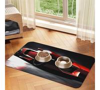 Speed Sport Car Pet Feeding Mat Absorbent Pu Leather Dog Cat Food Mats Contain Spills Protects Floors, Anti-Slip Rubber Backing Dog Bowl Mats Easy Clean Pet Placemats 40x60cm
