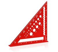 Speed Square Aluminum Alloy Carpenters Square Measuring Tool Imperial Triangle Ruler Precision Layout 7 inch Speed Square for Angle Measuring Marking Construction DIY Engineers Carpenters (Red)