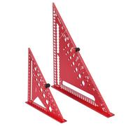 Speed Square Metric, 7inch+12inch Carpenters Tools with 18+17 Types of Drill Holes, Multifunctional Aluminum Alloy Triangle Ruler with Locating Block For Draw Angles, Positioning of Drilled Hole etc