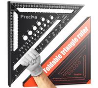 Speed Square, Preciva 12inch/300mm Set Squares, Triangle Ruler with 17 Types of Drill Holes, Multifunctional Aluminum Alloy Carpenters Tools Can Draw Angles, Positioning of Drilled Hole etc