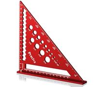 Speed Square, Preciva 18cm / 7in Set Square, Triangle Ruler with 14 Types of Drill Holes, Aluminium Alloy