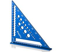 Speed Square, Preciva 7inch/180mm Set Squares, Triangle Ruler with 14 Types of Drill Holes, Blue