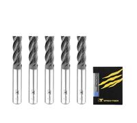 SPEED TIGER ISE Carbide Square End Mill - Micro Grain Carbide End Mill for Alloy Steels/Hardened Steels - 4 Flute - ISE1/8"4T - Made in Taiwan (5 Pieces, 1/8")