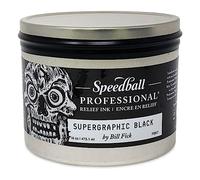 Speedball 16oz Professional Relief Ink Supergraphic Black, For Block, Relief Printing, Linocut, Wood Cutting, Oil-Based