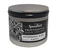 Speedball 16oz Professional Relief Ink Supergraphic Black, For Block, Relief Printing, Linocut, Wood Cutting, Oil-Based