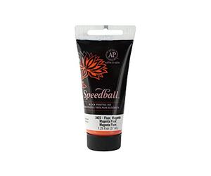 Speedball 37ml 1.25oz Water-Soluble Block Ink Fluorescent Orange, Block Print, Lino Print, Screen Printing, for Artists Kit