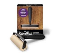 Speedball 4" Soft Rubber Brayer, Heavy Duty Steel Frame, Black, Block Printing, Printmaking Tools, Brush Roller, Scrapbooking Art Craft Supplies, Decoupage, Art Tools