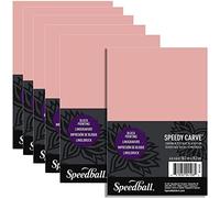 Speedball 4" x 6" Speedy-Carve Block Pink 6 Pack, For Block Printing, Stampers, Carving, Lino Blocks, Craft Art Tools For Tool Kit