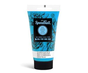 Speedball 75ml 2.5oz Water-Soluble Block Ink Fluorescent Blue, for Block Printing, Lino, Screen Printing, for Artists Kit