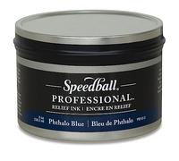 Speedball 8oz Professional Relief Ink Phthalo Blue, For Block, Relief Printing, Linocut, Wood Cutting, Oil-Based