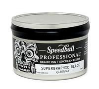 Speedball 8oz Professional Relief Ink Supergraphic Black, For Block, Relief Printing, Linocut, Wood Cutting, Oil-Based, Art, Craft Supplies