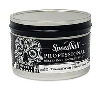 Speedball 8oz Professional Relief Ink Titanium White, For Block, Relief Printing, Linocut, Wood Cutting, Oil-Based