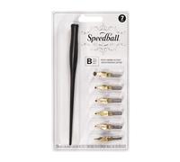 Speedball B-Series Pen Set, 1 Pen Holders, 6 Pen Nib Tips, For Ink Calligraphy, Lettering, Hand Writing, Roman Gothic Lettering, Borders, Journaling, Writing Pens, Accessories Supplies