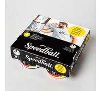 Speedball Basic Fabric Screen Printing Ink Starter Set 4 x 4oz Jars, Black Red Blue Yellow, Printing Ink Paint, DIY Home Decor, T Shirt Printing, Print Ink, Permanent, Screenprinting Accessories