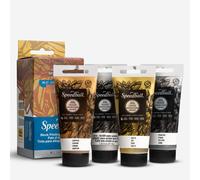 Speedball Water-Soluble Metallic Block Printing Ink Set 4 x 37cc Tubes, Waterproof Relief Printing Ink, Lino, Wood, Soft Block, Printing, Artist Art Tool Kit Printing Accessories, Block Printing Set