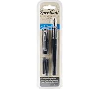 Speedball Calligraphy Fountain Pen 1.1mm Nib, Metal Steel, For Calligraphers, Writing, Creative Lettering, Hobbyists, Fine Artists, Rounded Tip Nibs, Easy Flowing Ink, Stationery Handwriting Supplies
