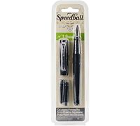 Speedball Calligraphy Fountain Pen 1.9mm Nib, Metal Steel, For Calligraphers, Writing, Creative Lettering, Hobbyists, Fine Artists, Rounded Tip Nibs, Easy Flowing Ink, Stationery Handwriting Supplies