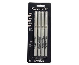 Speedball Elegant Writer Pen 4 Colours Set, Fine Tip Pens, Calligraphy, Writing, Card, Hand Writing, Drawing Essentials