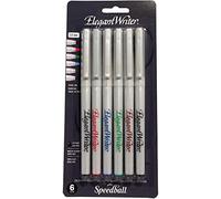 Speedball Elegant Writer Pen 6 Colours Set, Fine Tip Pens, Calligraphy, Writing, Card, Hand Writing, Drawing Essentials, 6 Assorted