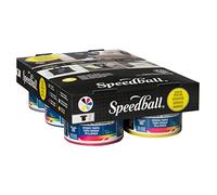 Speedball Fabric Screen Printing Ink Starter Set, Opaque, 6-Colors, 4-Ounce Jars, Silver, Raspberry, Blue Topaz, Citrine, Pearly White, and Black Pearl for T-Shirt and Silkscreen Printmaking
